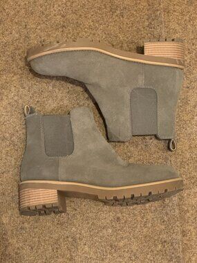Blondo Matilda Mayes Waterproof Chelsea Bootie Sz 9 Taupe Suede Retail $129.00